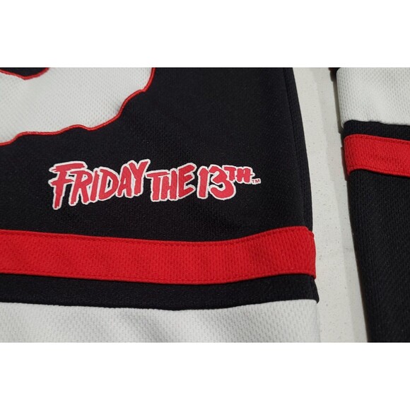 Friday The 13th Jason Voorhees Bloody Hockey Jersey Black Red White EUC Horror - Picture 9 of 12